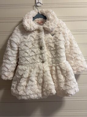 Juicy Couture Girls Faux Fur Coat 3T Ivory